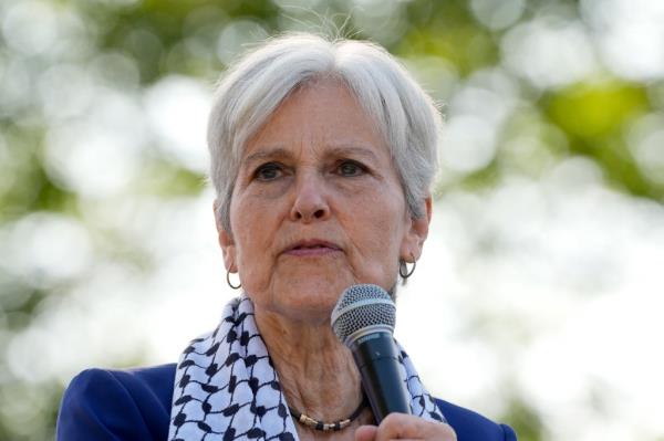 Green Party presidential candidate Jill Stein speaks during a rally at Union Park during the Democratic National Convention Wednesday, Aug. 21, 2024, in Chicago